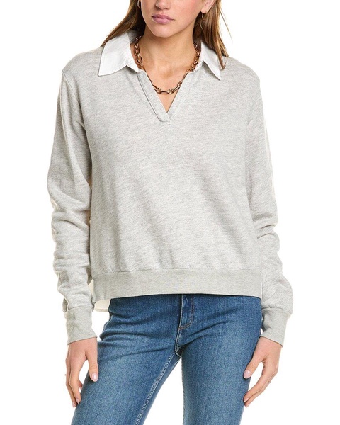 poplin mix collar sweatshirt