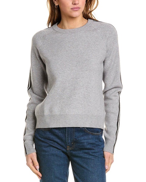 soft knit track raglan sweater