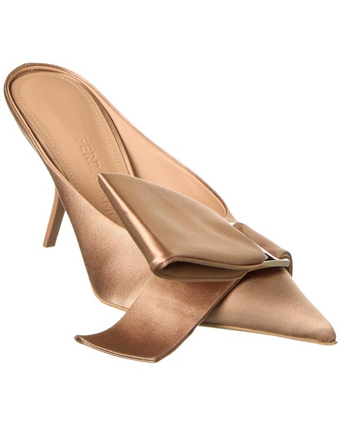 ferragamo asymmetric bow satin pump