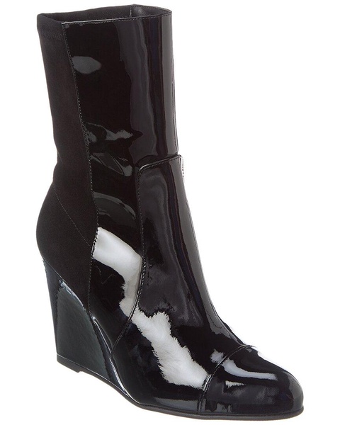 Stuart Weitzman Mila City Wedge Patent & Suede Bootie