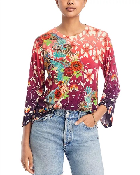 adalena kimono sleeve tee in multicolor