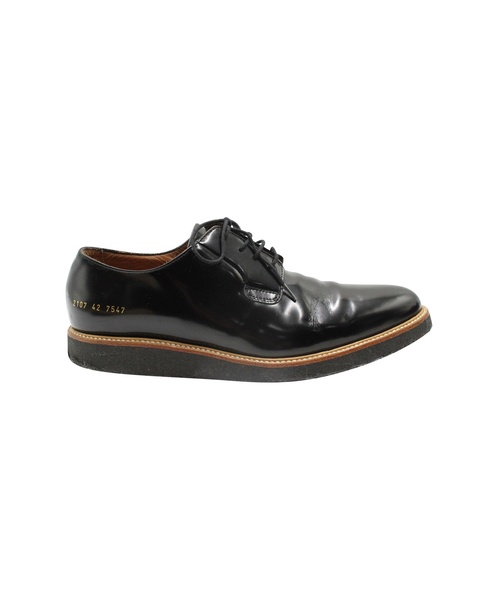 lace-up derby shoes in black leather