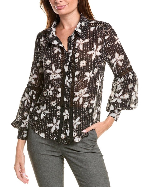 floral print puff sleeve shirt