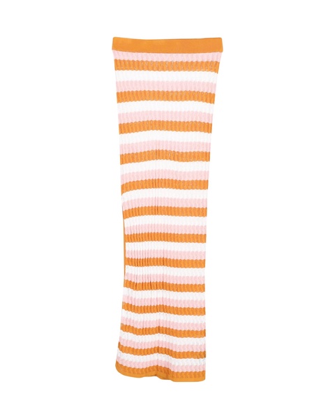 striped knitted maxi skirt in multicolor cotton