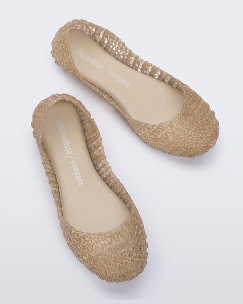 women's campana papel slip on sandal in beige/glitter mix