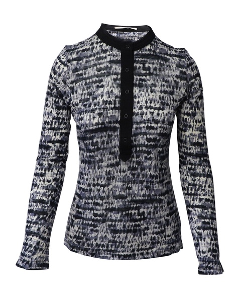 proenza schouler long sleeve printed blouse in multicolor cotton