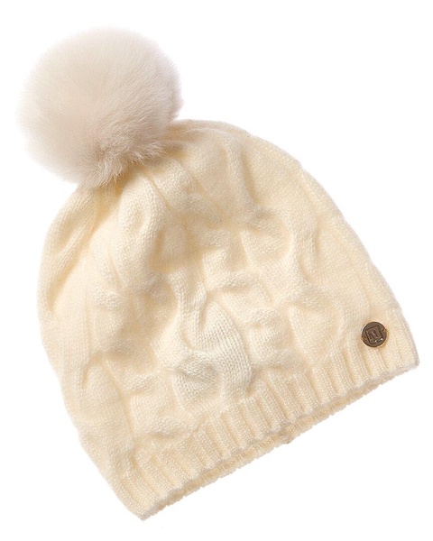 ombre cable slouch wool & cashmere-blend beanie