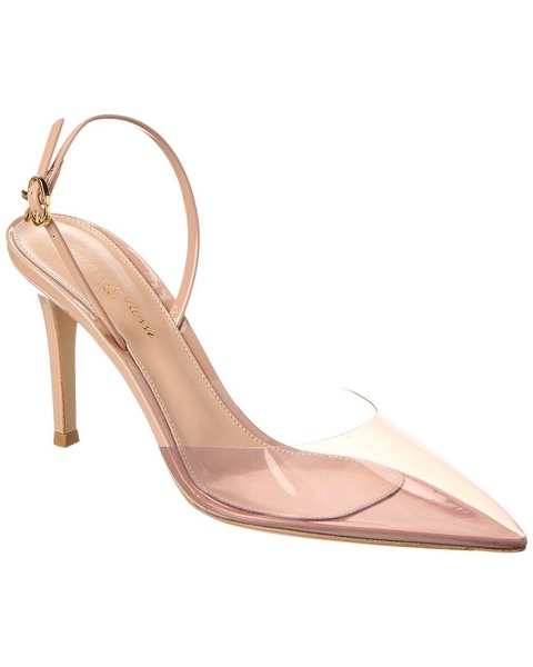 Gianvito Rossi Ribbon D'Orsay 85 Vinyl & Patent Slingback Pump