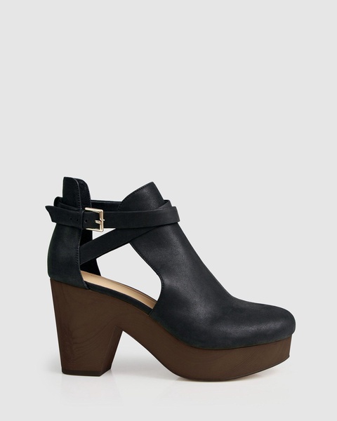 fearless clog ankle boot - black/chocolate