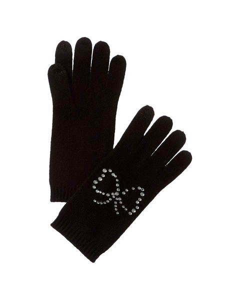 sofiacashmere heatset bow cashmere gloves