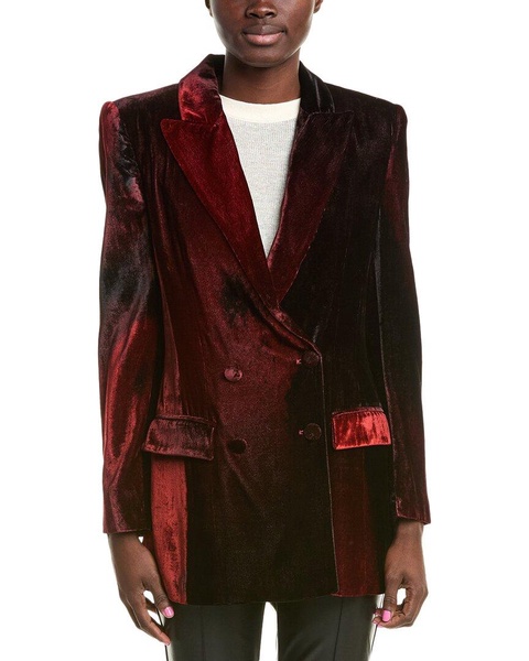 velvet silk-blend blazer