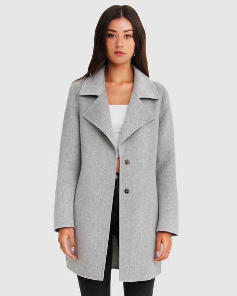 ex-boyfriend  wool blend oversized jacket - grey marle