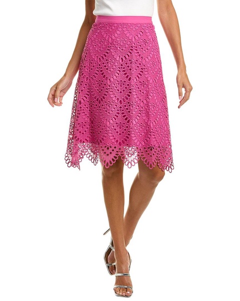 Donna Karan Tile Lace Midi Skirt