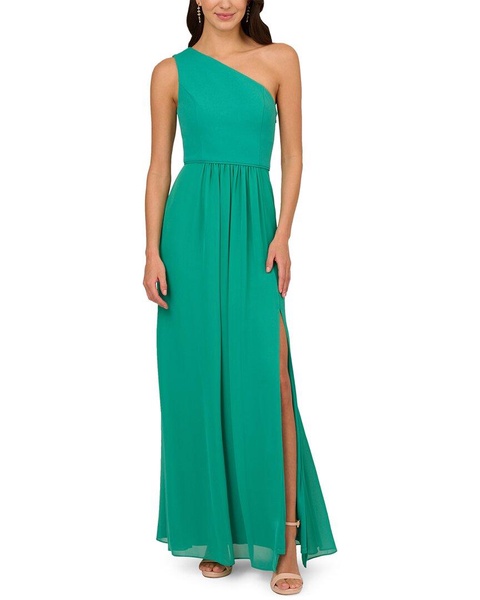 Adrianna Papell One Shoulder Chiffon Gown