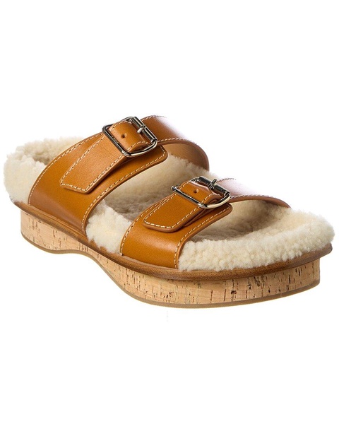 Chloé Marah Leather & Shearling Sandal