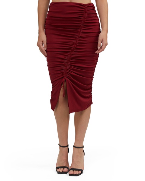 women's ruched matte jersey skirt