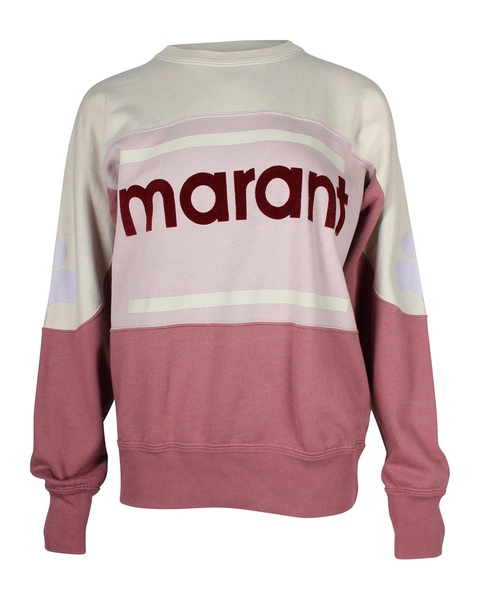 etoile gallian colorblock logo pullover sweatshirt in pink cotton