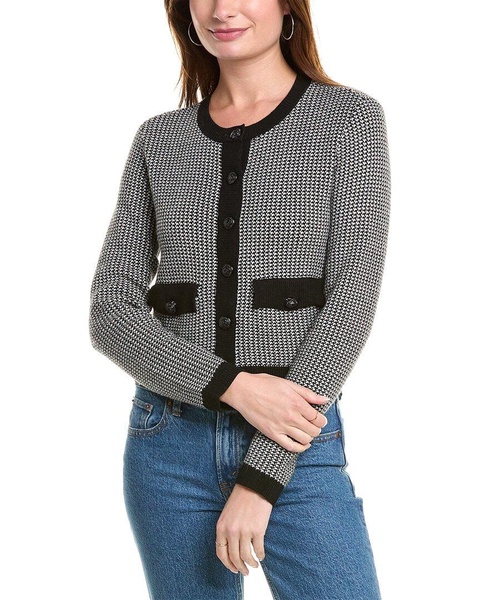 houndstooth wool-blend sweater