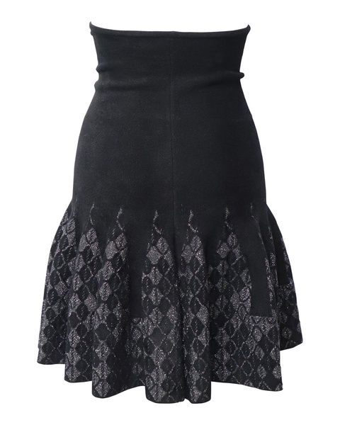 roland mouret fluted godet skirt in black viscose