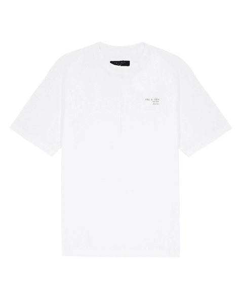 men 100% cotton crew neck front logo short sleeves 425 tee white