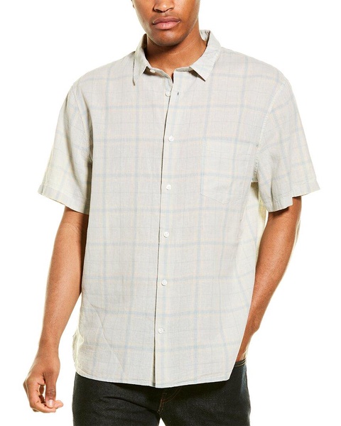 Vince Classic Fit Linen-Blend Woven Shirt