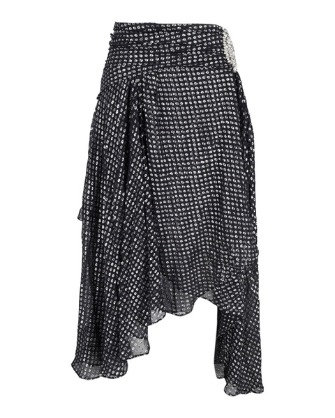 asymmetric skirt in black silk