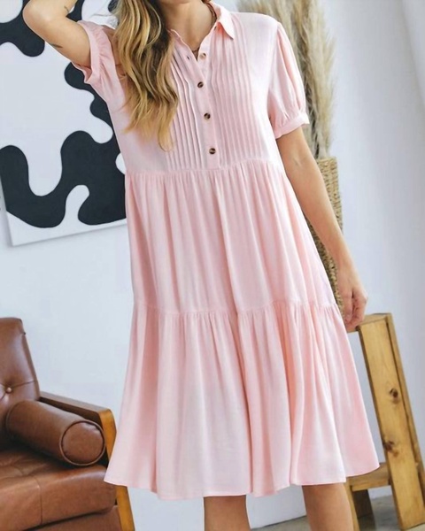 plus midi dress in pink