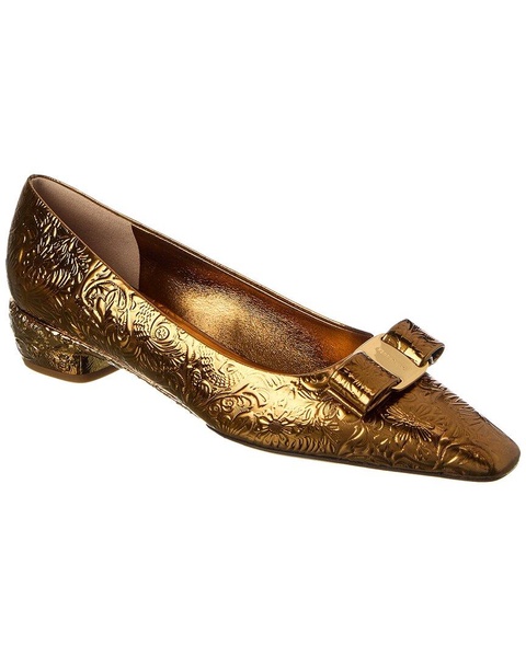 ferragamo riace bow leather ballet flat