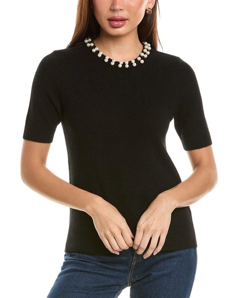 pearl bead cashmere sweater