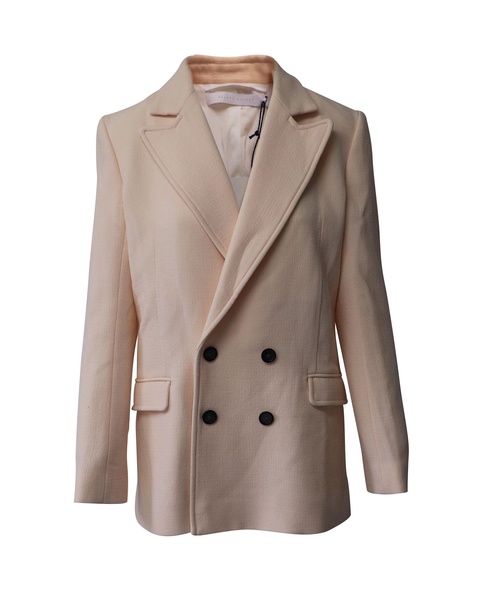 roland mouret gilroy double breasted jacket in pastel pink wool