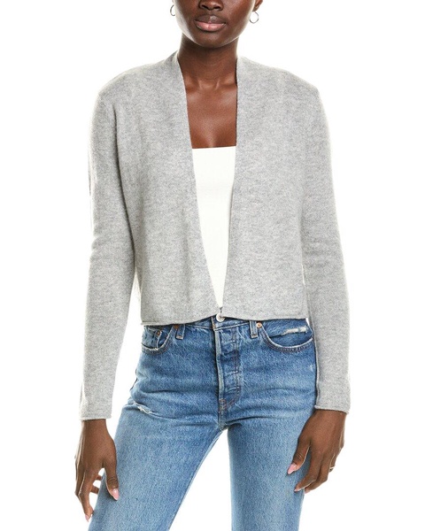 sofiacashmere Cropped Open Cashmere Cardigan