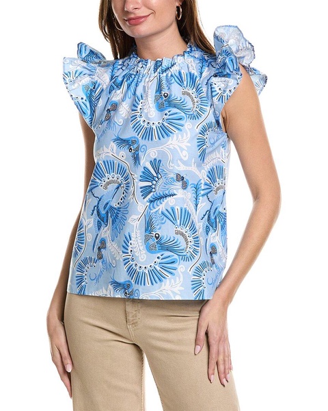 Sail to Sable Ruffle Neck Top