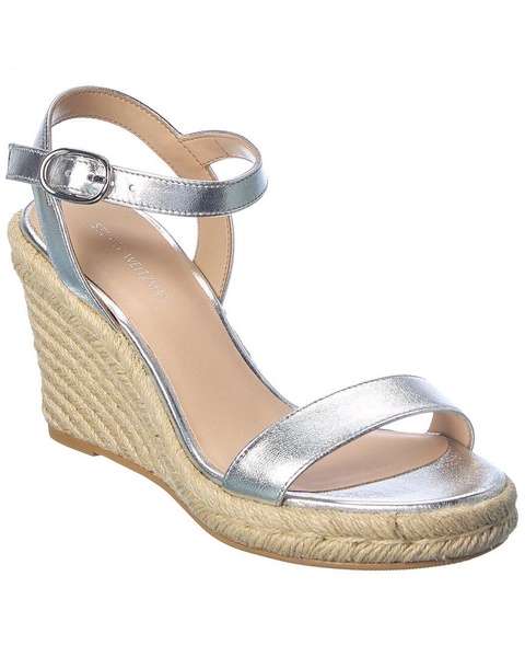 Stuart Weitzman Teddi Leather Wedge Sandal