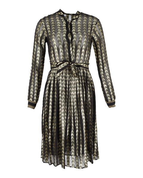 soraya metallic shirt dress in black viscose