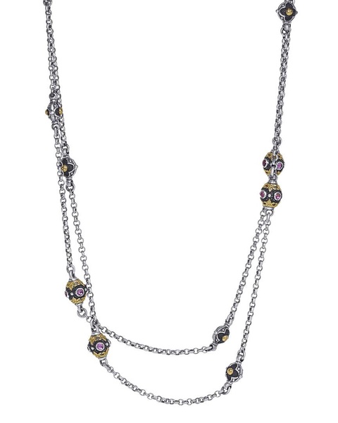 nemesis 18k & silver pink tourmaline necklace