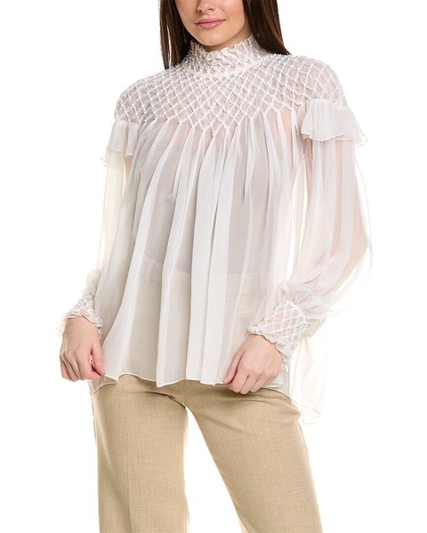 Carolina Herrera Balloon Sleeve Top