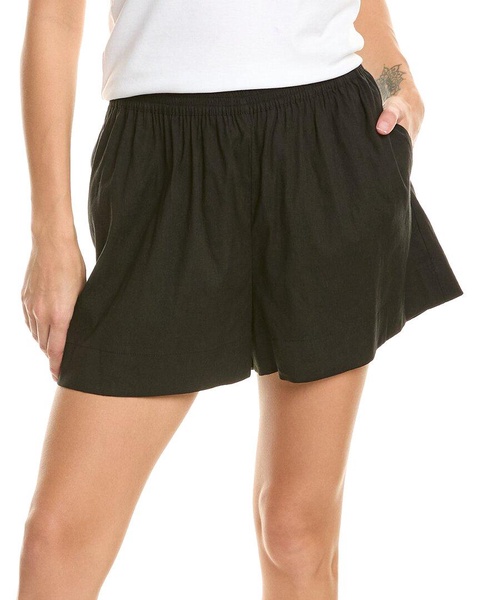 stretch linen-blend short