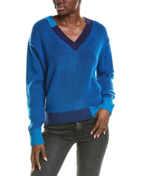 wool & cashmere-blend plaited color pop jumper