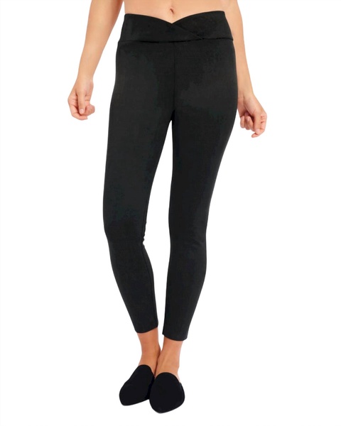 suede legging in black