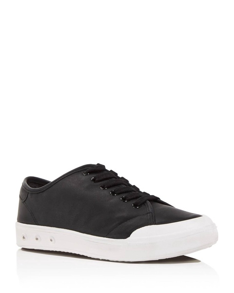 women's standard issue leather sneaker in black