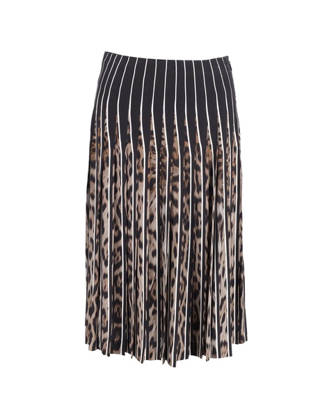 pleated leopard print skirt in animal print silk