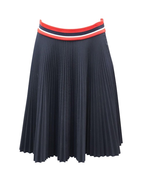 pleated skirt in navy blue polyester