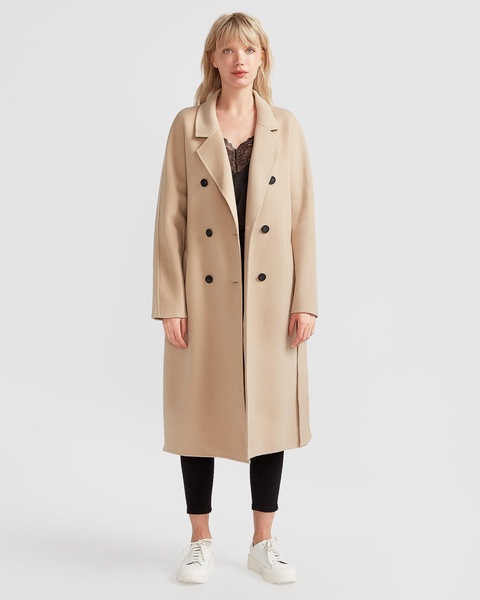 boss girl double-breasted lined wool coat