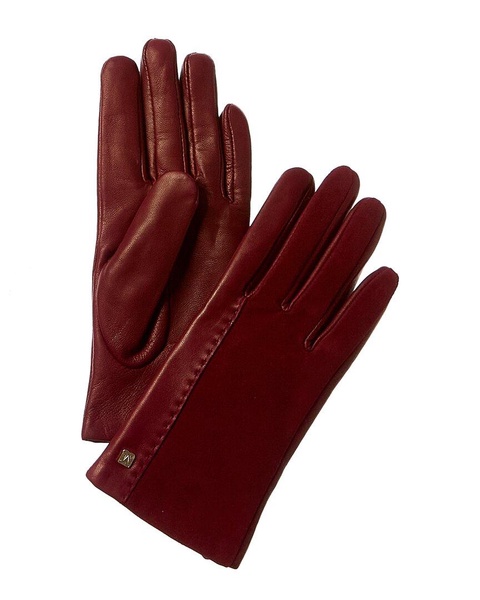 cashmere-lined suede & leather gloves