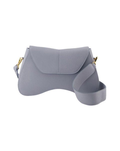 space hobo bag -  - grey/blue - leather