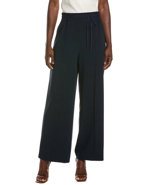 tie-waist detail silk-blend pant