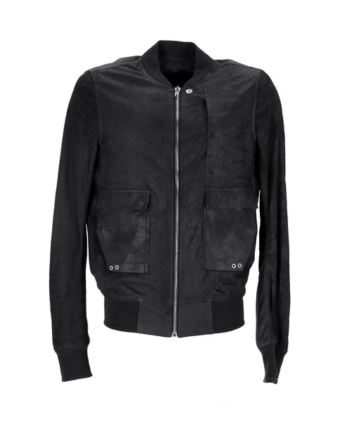 bomber jacket in black lamb leather