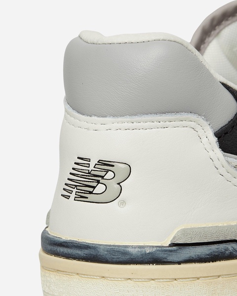 '550' White and Grey Low Top Sneakers with Logo and Contrasting Details in Leather Man