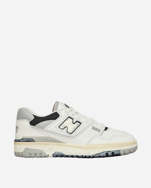 '550' White and Grey Low Top Sneakers with Logo and Contrasting Details in Leather Man