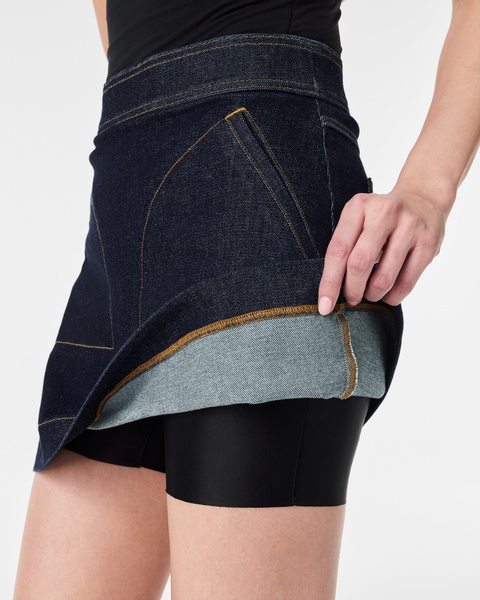 denim mini skirt in raw indigo